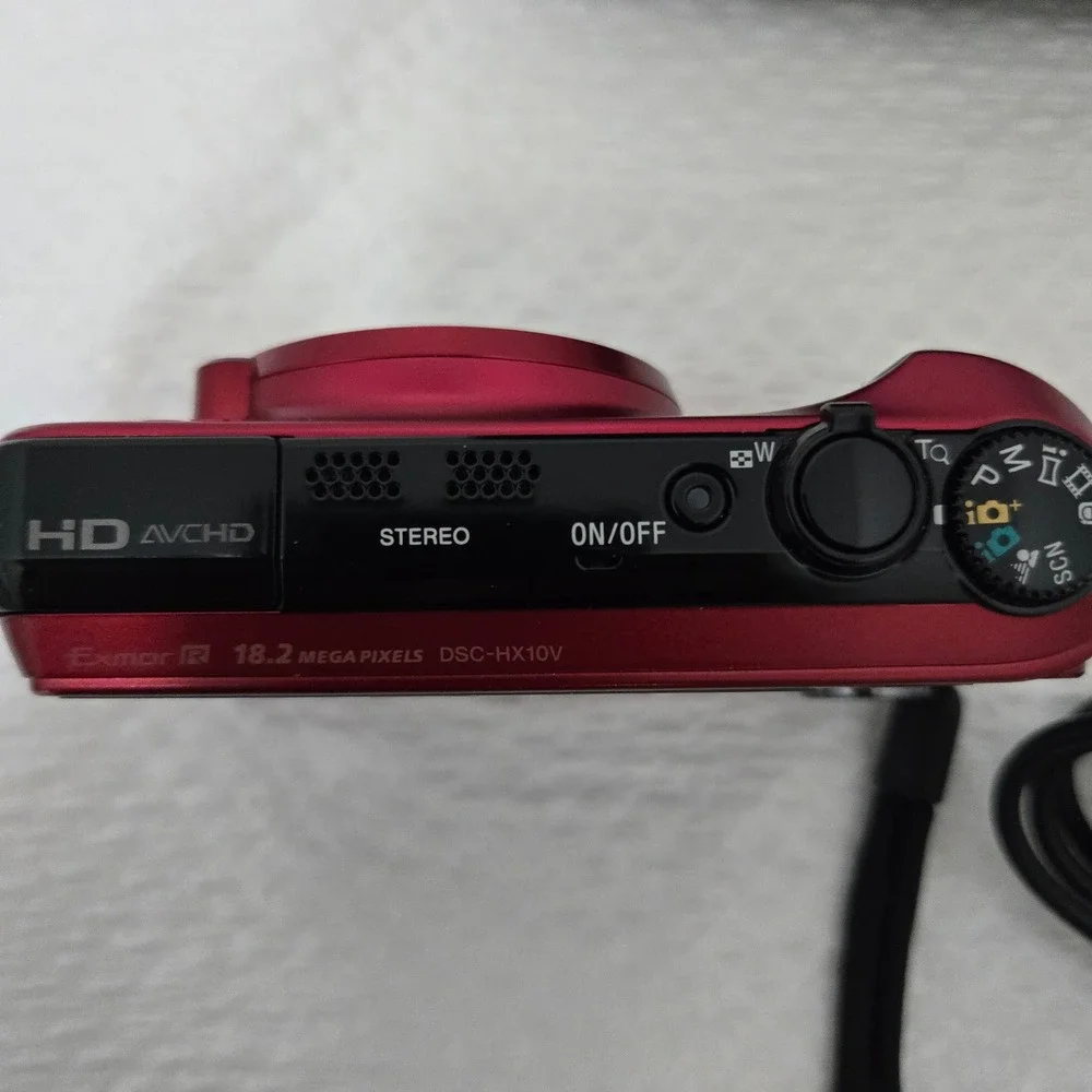 Sony Cyber-shot DSC-HX10V 18.2MP Digital Camera Red 16x Optical Zoom Bundle